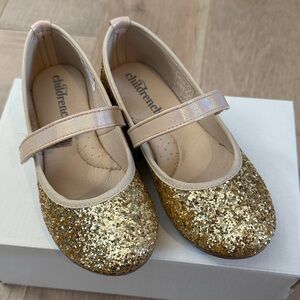 Estrella Gold Sparkle Kids Dress Shoes